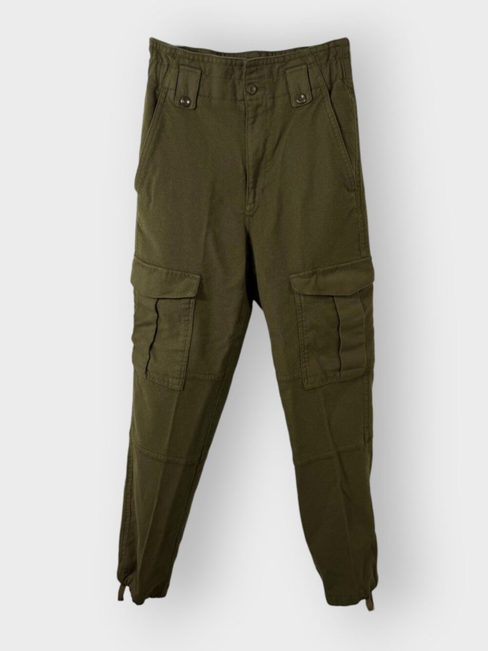 Banana Republic Womens Lido Wool Cargo Pants | 6L | Green | Military Utility